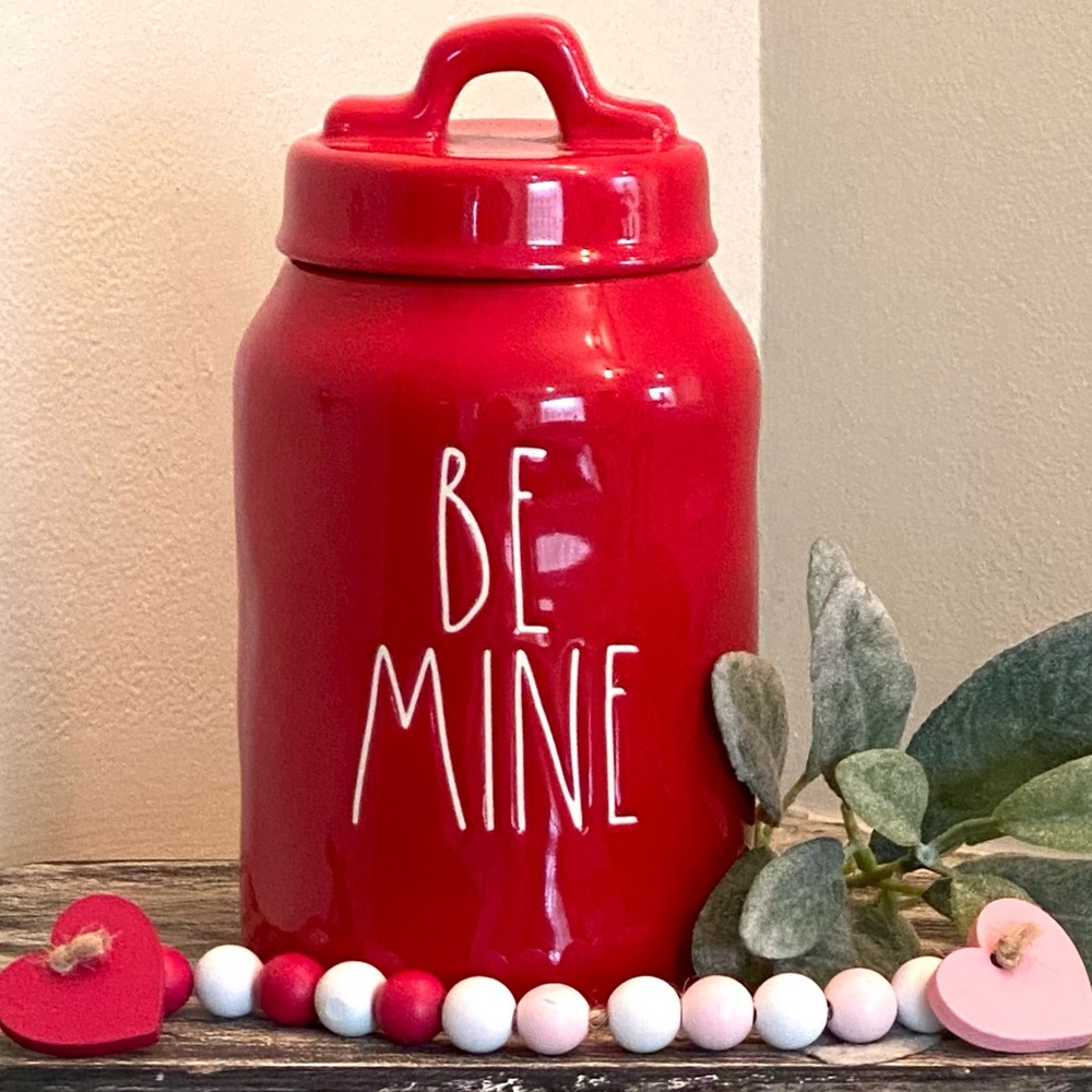 NEW Rae Dunn Red Be Mine Canister